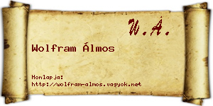 Wolfram Álmos névjegykártya